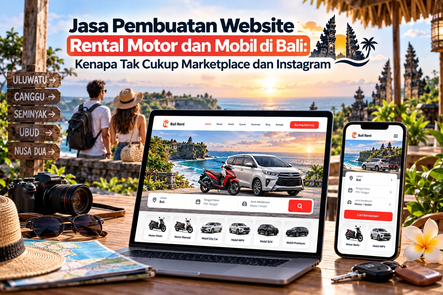Jasa Pembuatan Website Rental Motor dan Mobil di Bali: Kenapa Tak Cukup Marketplace dan Instagram