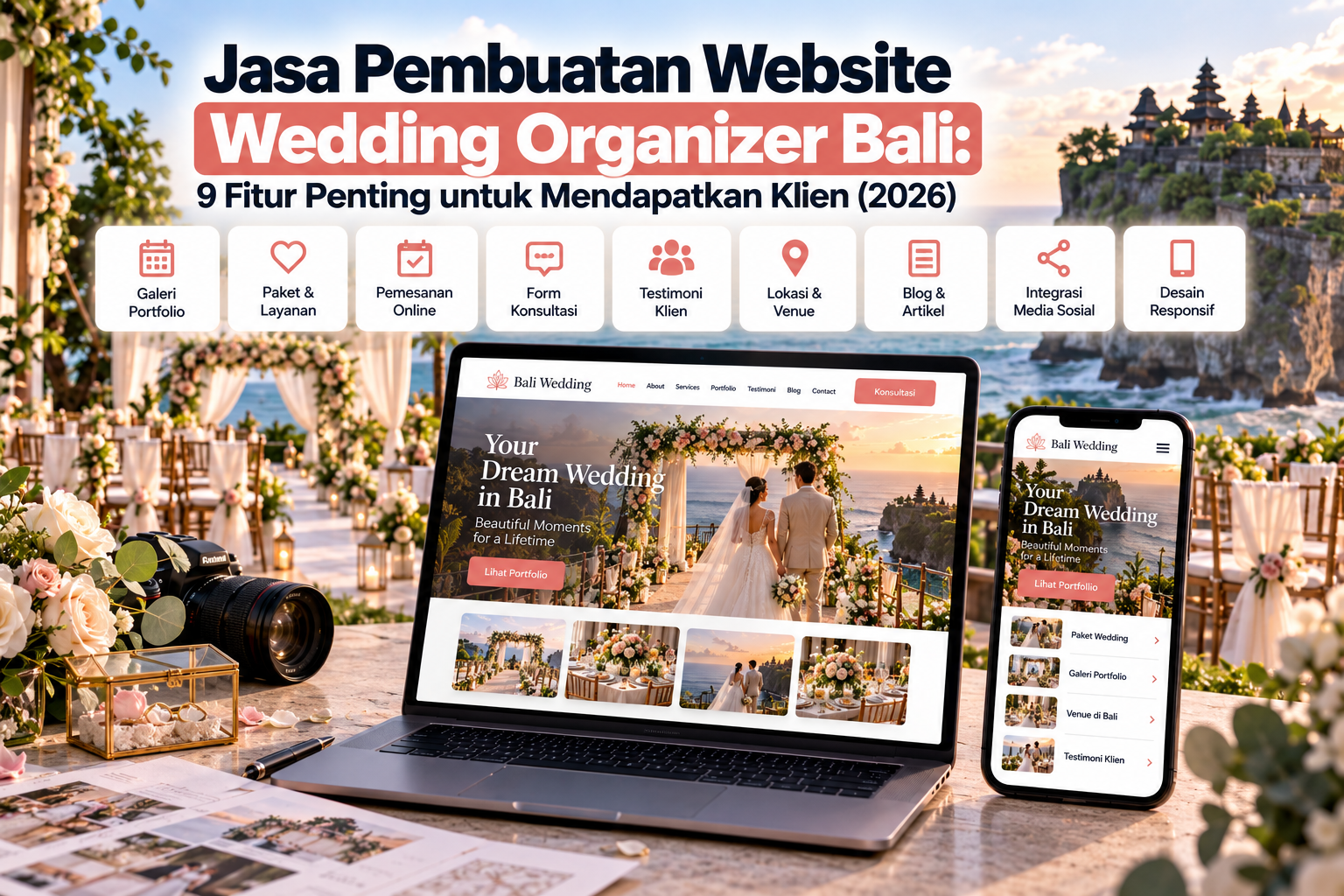 Jasa Pembuatan Website Wedding Organizer Bali: 9 Fitur Penting untuk Mendapatkan Klien (2026)
