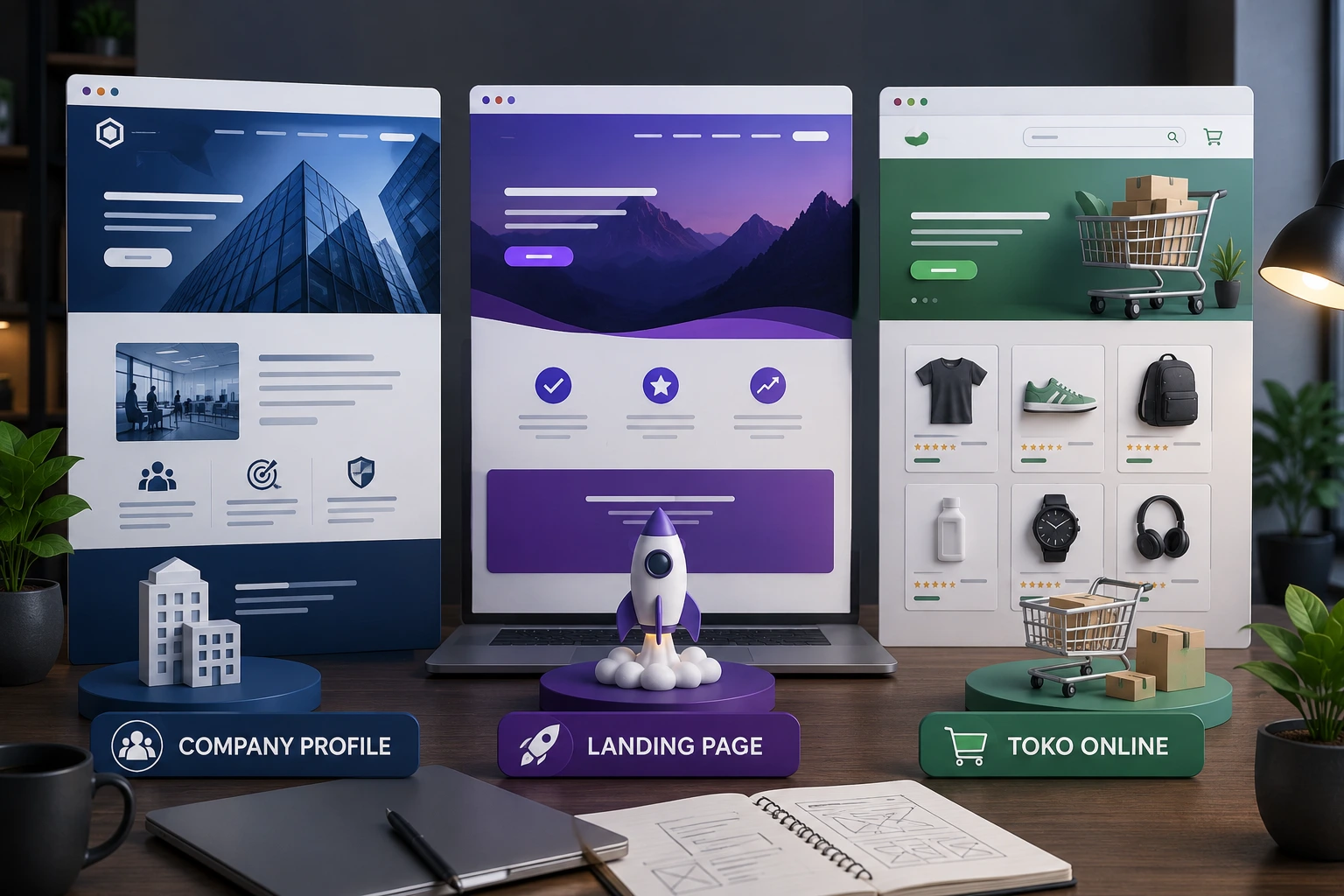 Perbedaan Company Profile, Landing Page, dan Toko Online (Wajib Tahu Sebelum Bikin Website)